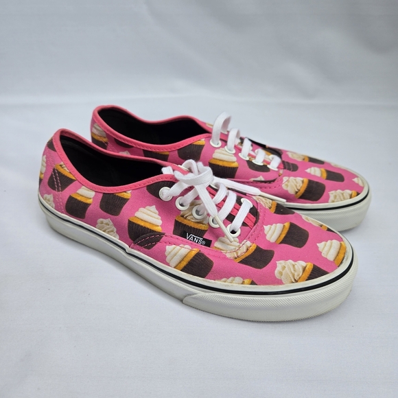 Vans Pink Cupcake Print Women's Sneakers - Picture 2 of 7